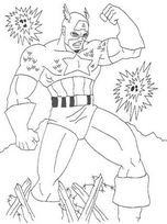 coloriage captain america dans les fils barbeles